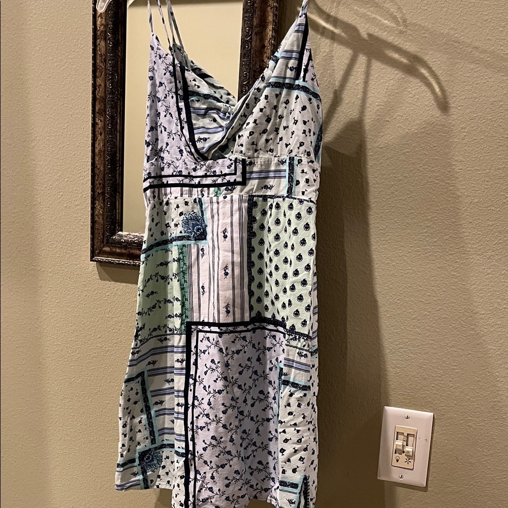 Patchwork Spaghetti Strap Dress, Loft petite 6P - Picture 2 of 8